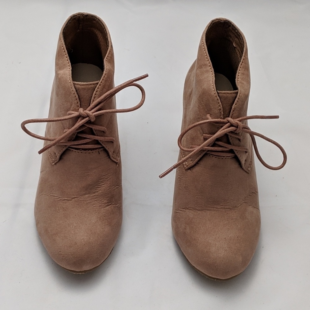 Tan Suede Wedges